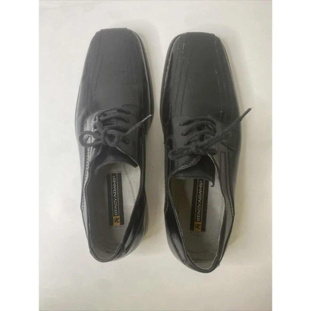 STACY ADAMS LEATHER DRESS SHOE GALLAGHER SZ‎ 11M (23274-01) BLACK VERY GOOD